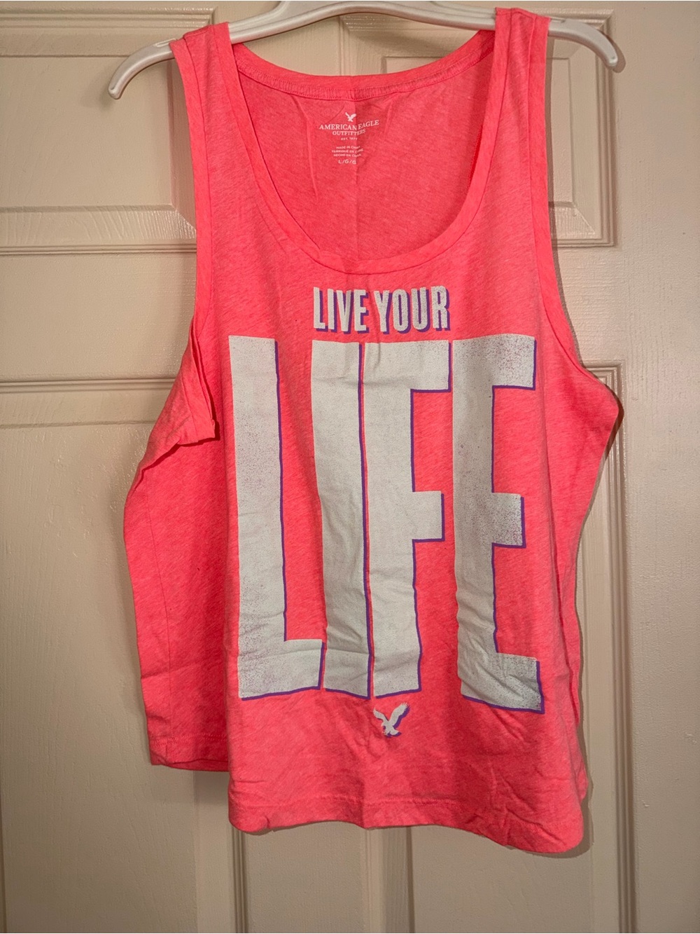 American Eagle Pink 'Live Your Life' Graphic Tank